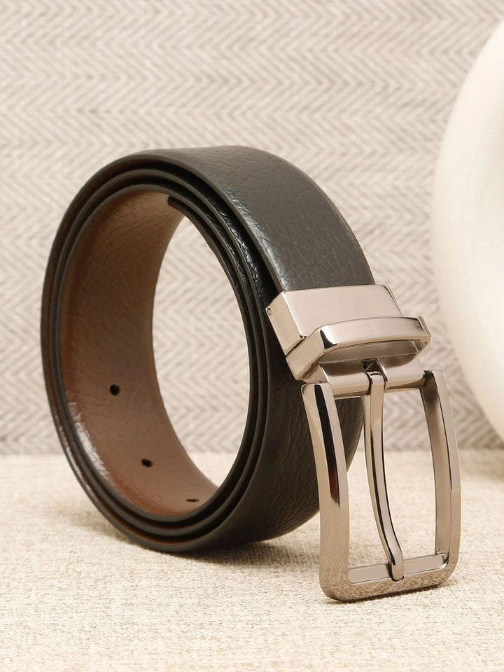 Teakwood Leathers Men Textured Leather Reversible Belt