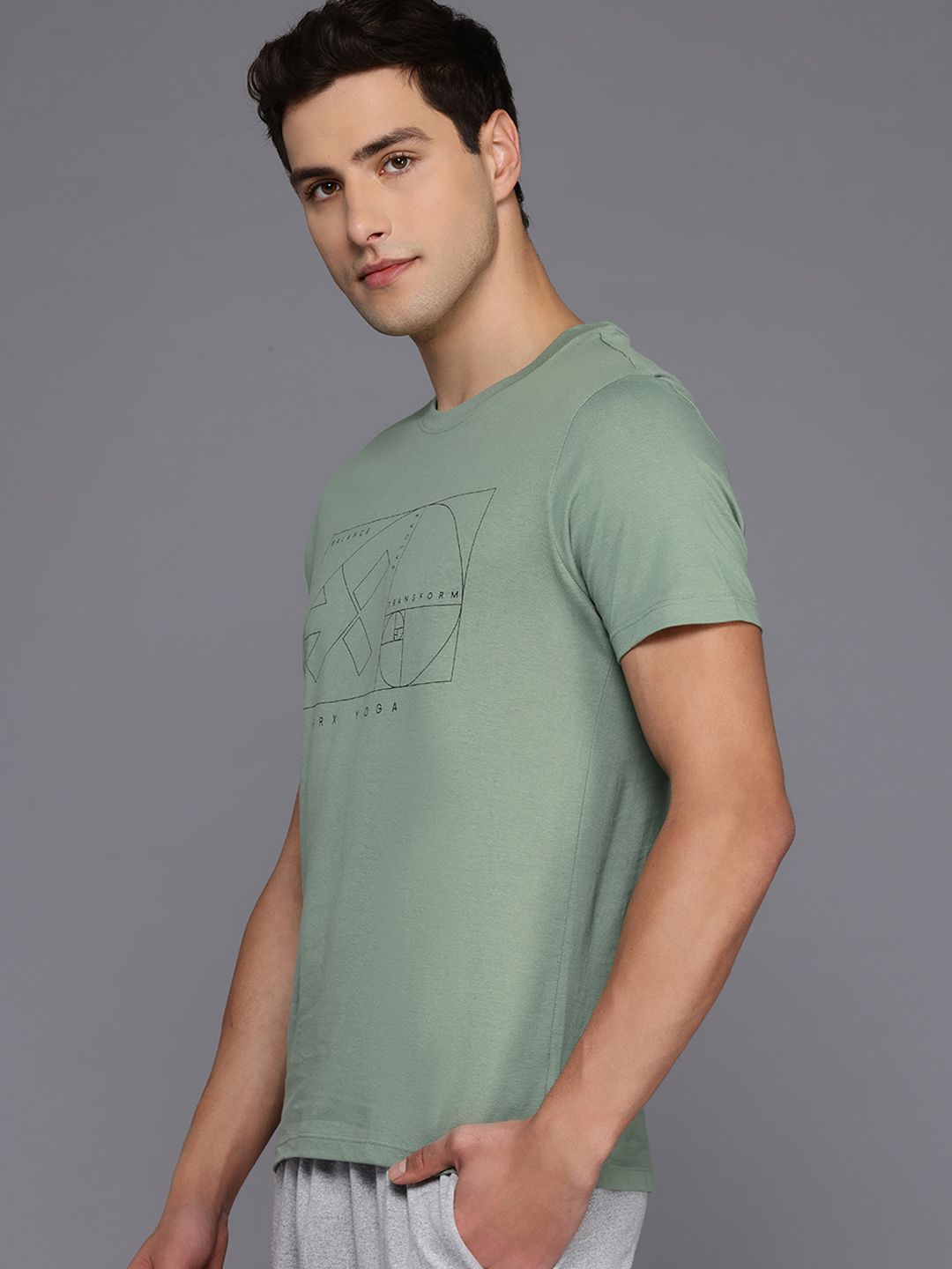 HRX by Hrithik Roshan Printed Pure Cotton Yoga T-shirt
