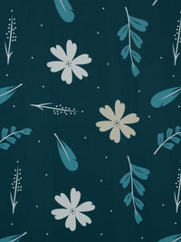 Cortina  Teal Green Set Of 2 Digital Printed Window Curtains