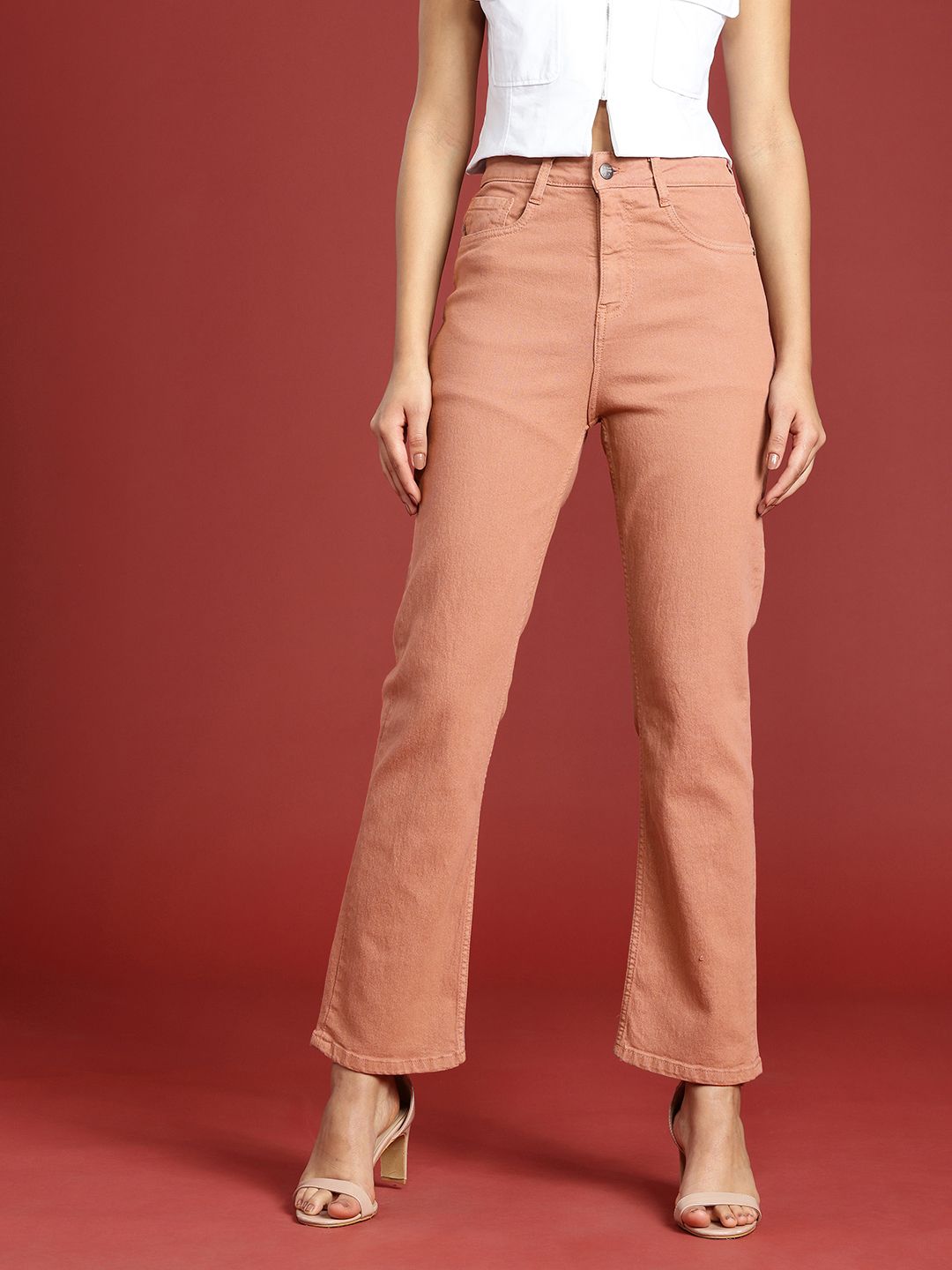 all about you Women Straight Fit High-Rise Stretchable Jeans