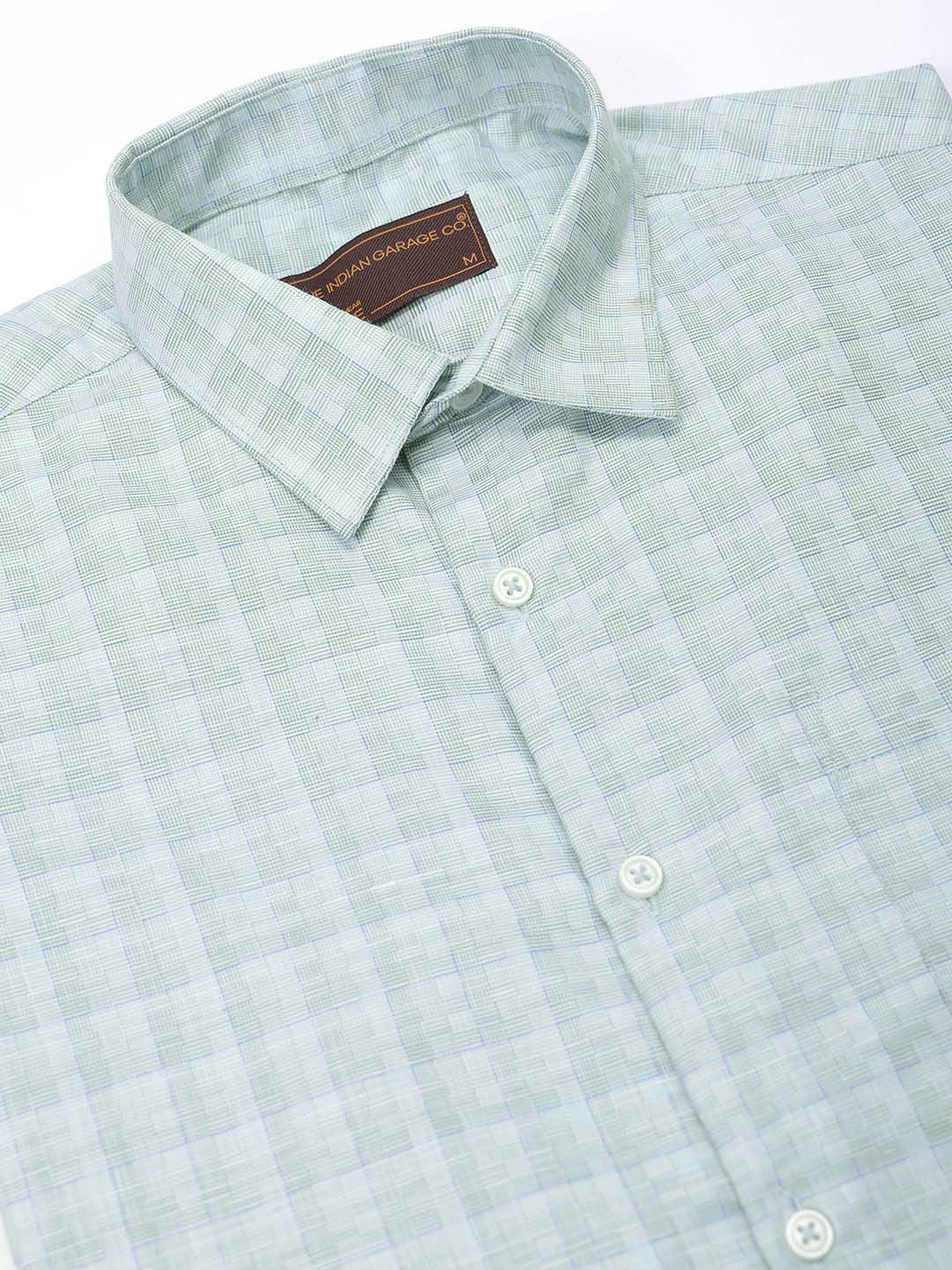 The Indian Garage Co. X Luxe Men Slim Fit Opaque Checked Formal Shirt