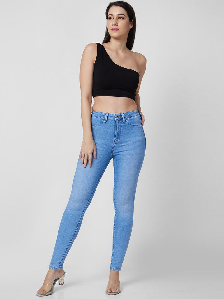 SPYKAR Women Super Slim Fit High-Rise Heavy Fade Jeans