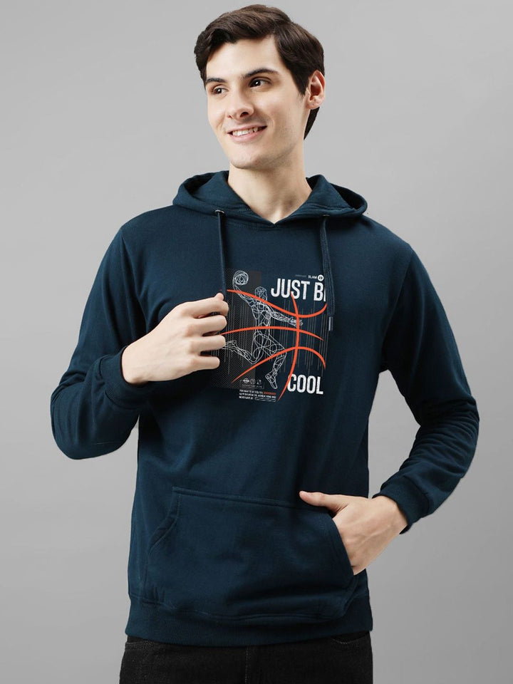 ADRO Men Printed Hooded Pullover Sweatshirt
