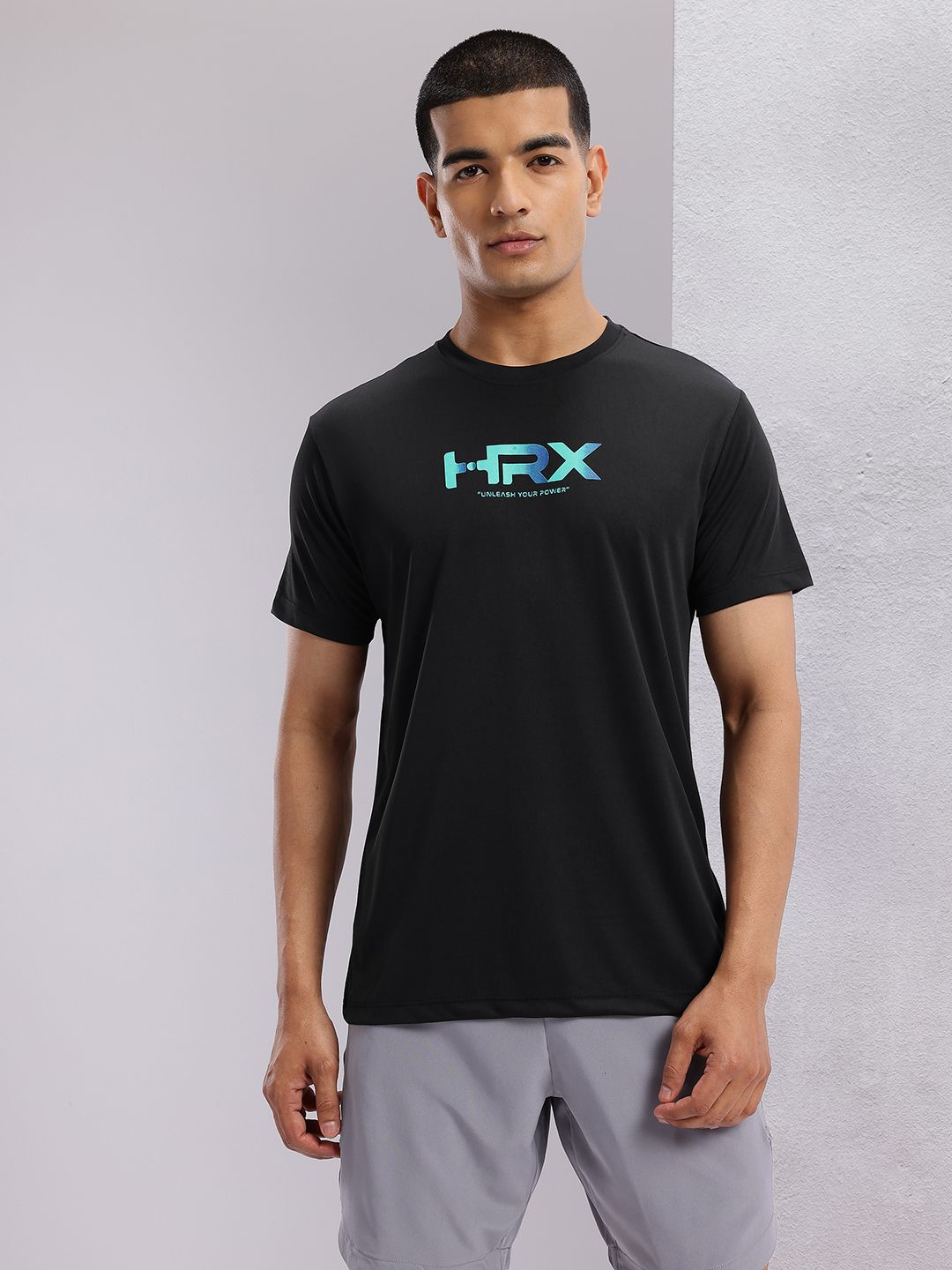 HRX by Hrithik Roshan Brand Logo Printed Training T-shirt