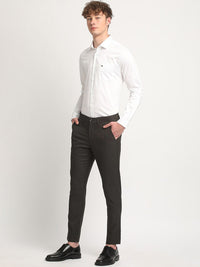 THE BEAR HOUSE Men Solid Tapered Fit Mid-Rise Formal Trousers