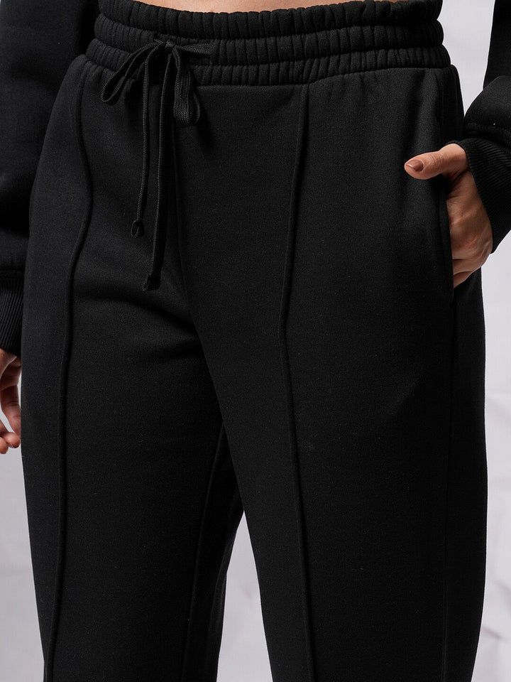 Tokyo Talkies Crop Hooded Sweatshirt with Wide Leg Trousers