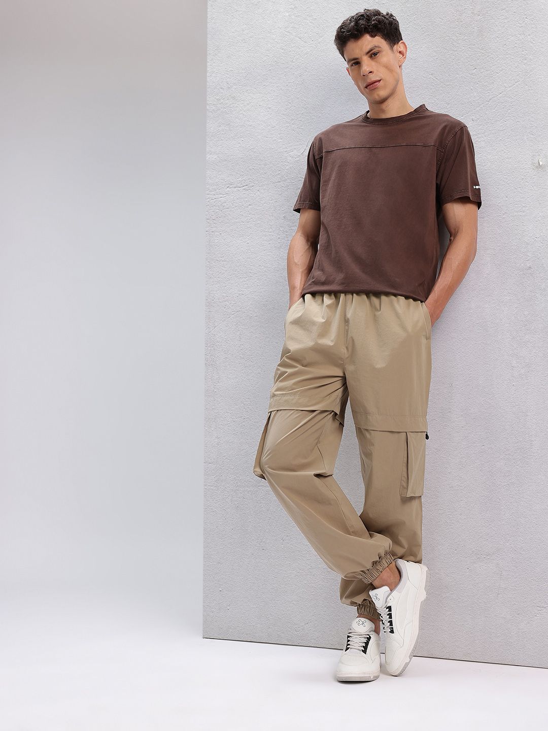 HRX by Hrithik Roshan Solid Drop-Shoulder Sleeves Pure Cotton Lifestyle T-shirt