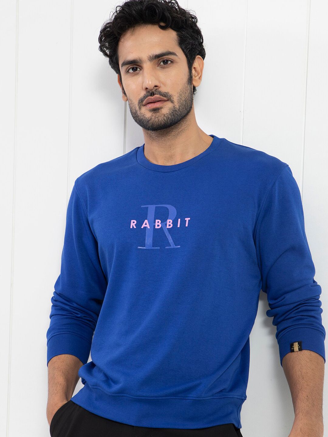 RARE RABBIT Men Brewet Typography Printed Sweatshirt