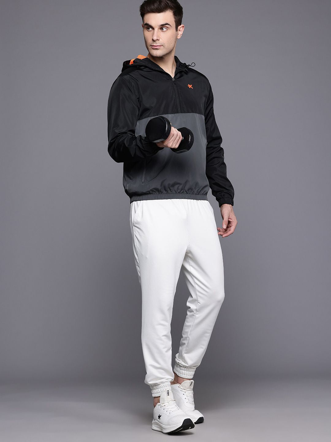 HRX by Hrithik Roshan Colourblocked & Printed Hooded Rapid-Dry Training Jacket