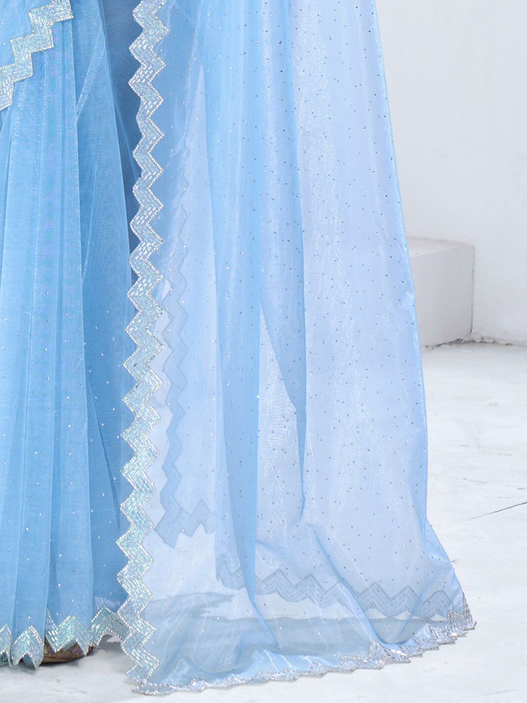 Saree mall Embellished Beads and Stones Organza Saree