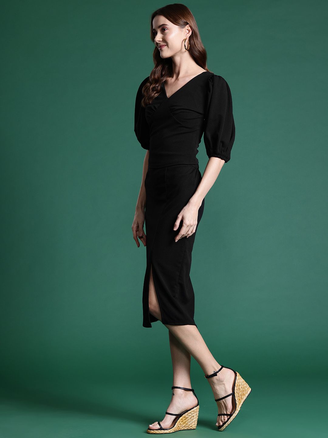 DressBerry Solid Knitted Co-Ords