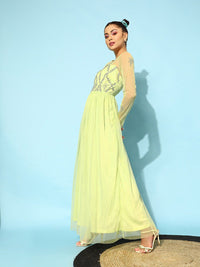 STREET 9 Women Attractive Lime Green Solid Dress