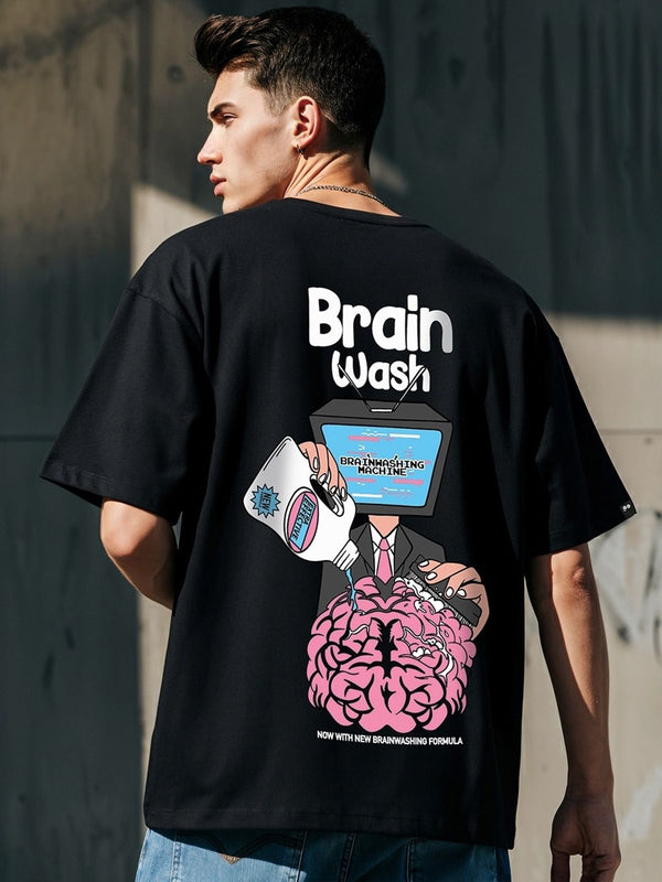 Bewakoof Black Graphic Printed T-Shirt Kapas Bersaiz Besar