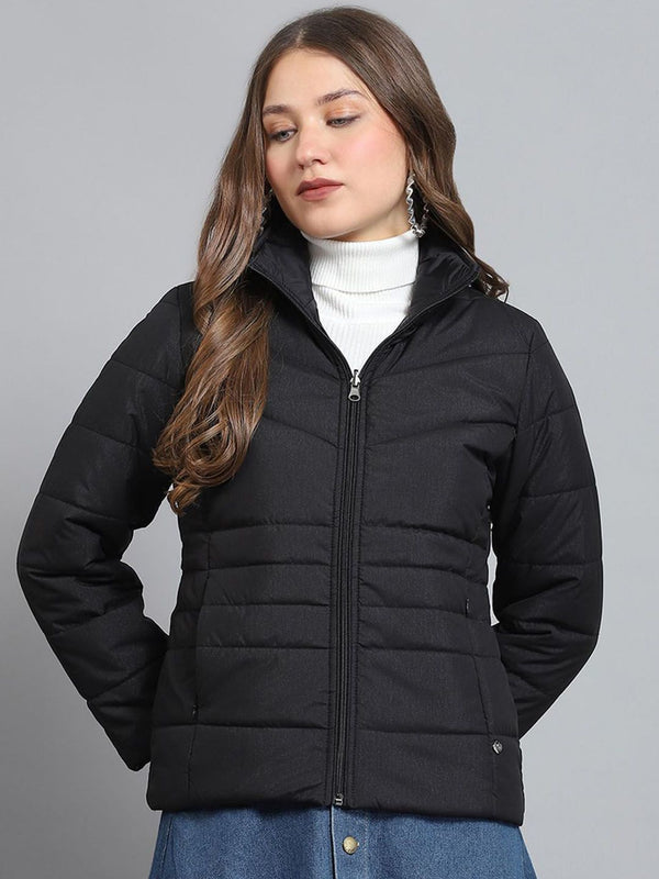 Monte Carlo Women Mock Collar Solid Casual Lightweight Padded Jacket