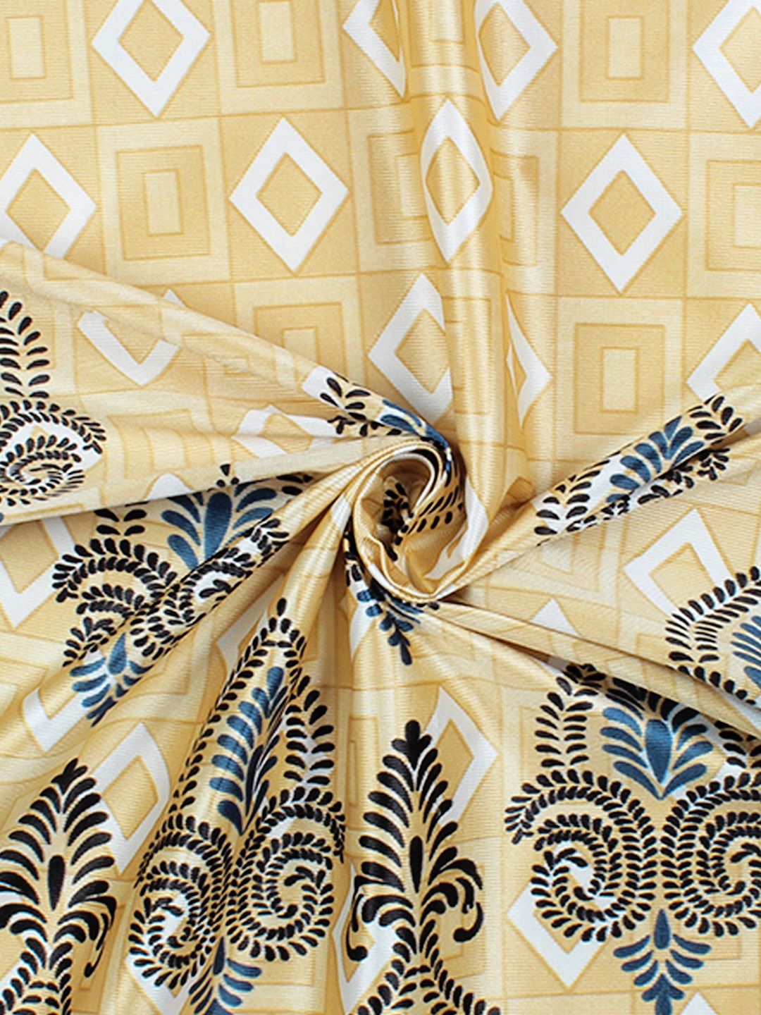 Story@home Blue & Brown 2 Pieces Ethnic Motifs Window Curtain