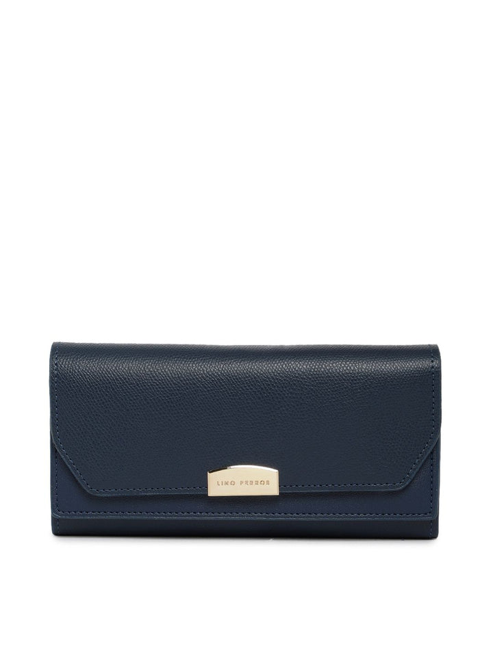 Lino Perros Women Blue Solid Three Fold Wallet