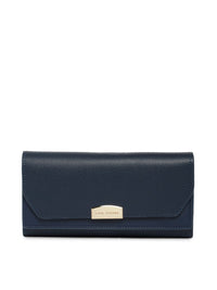 Lino Perros Women Blue Solid Three Fold Wallet