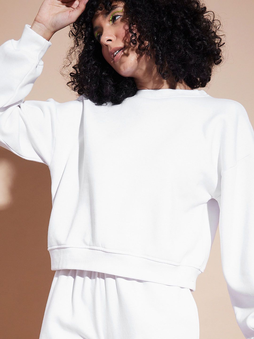 SASSAFRAS BASICS Round Neck Long Sleeves Oversized Fleece Pullover Sweatshirt