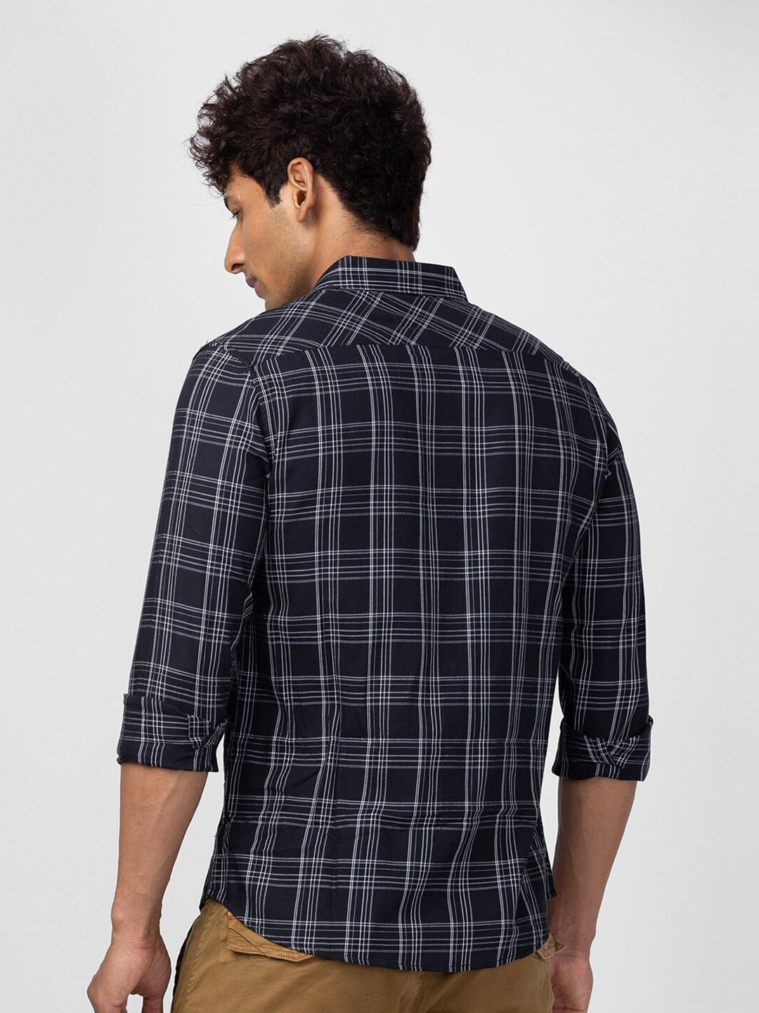 SPYKAR Men Classic Slim Fit Tartan Checked Cotton Casual Shirt
