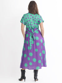 RAREISM Polka Dots Printed Belted A-line Dress