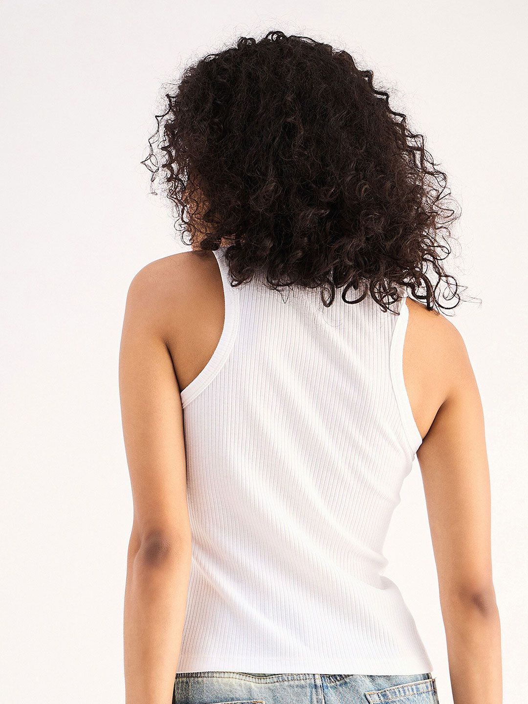SASSAFRAS BASICS Ribbed Cotton Fitted Top