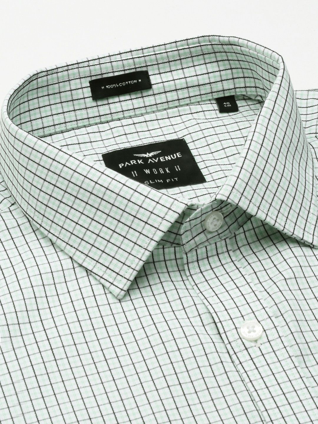 Park Avenue Men Slim Fit Tartan Checks Opaque Pure Cotton Formal Shirt