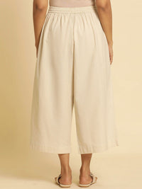 W Women Straight Fit Cropped Ethnic Culottes Trousers