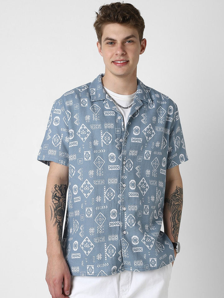 VASTRADO Men Classic Opaque Printed Casual Shirt