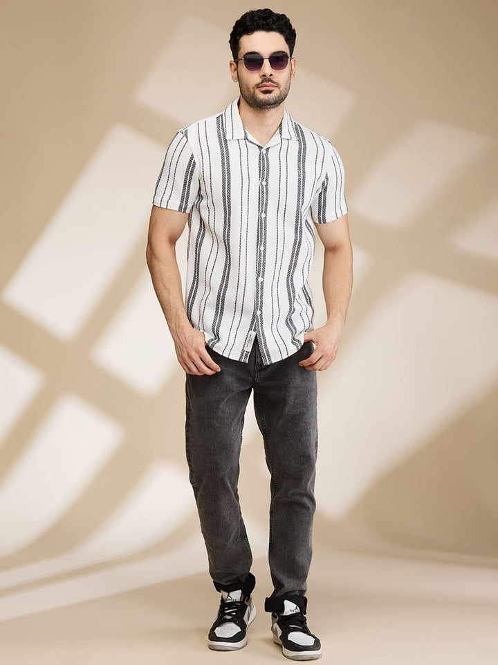 Being Human Men Slim Fit Opaque Striped Casual Shirt