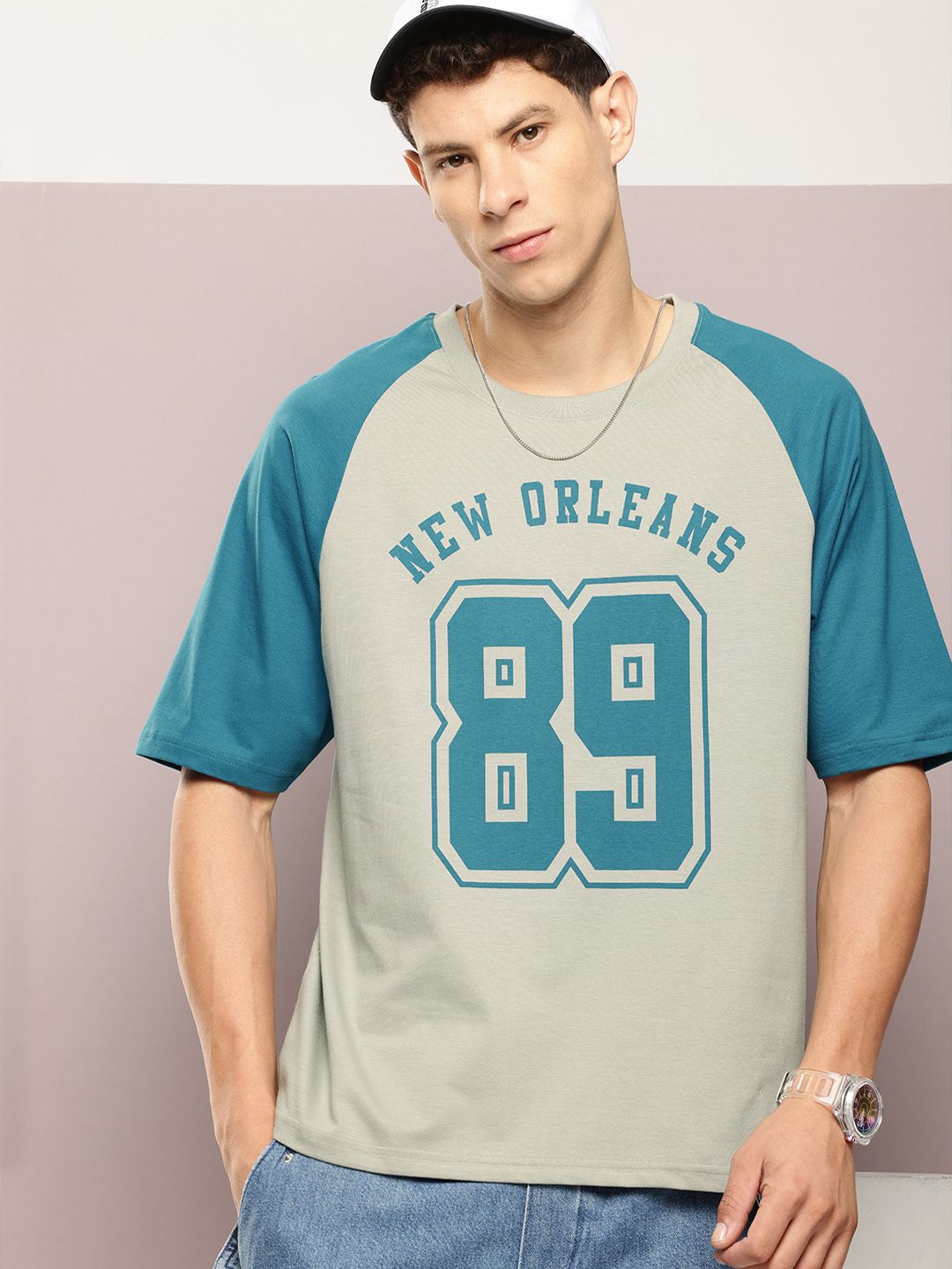 DILLINGER Men Typography Printed Oversized T-shirt