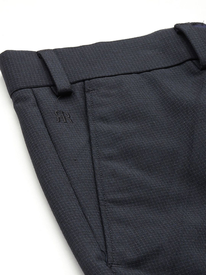 Raymond Men Slim Fit Self Checked Formal Trousers