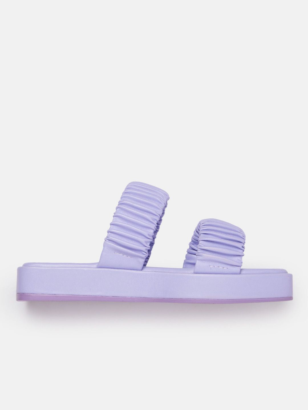 DressBerry Women Pleated Detail Open Toe Flats