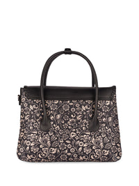 ZOUK Floral Printed Oversized Structured Jute Handheld Bag
