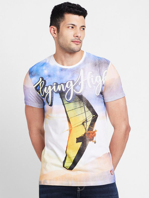 Menjadi T-Shirt Kapas Tulen Pulat Grafik Manusia