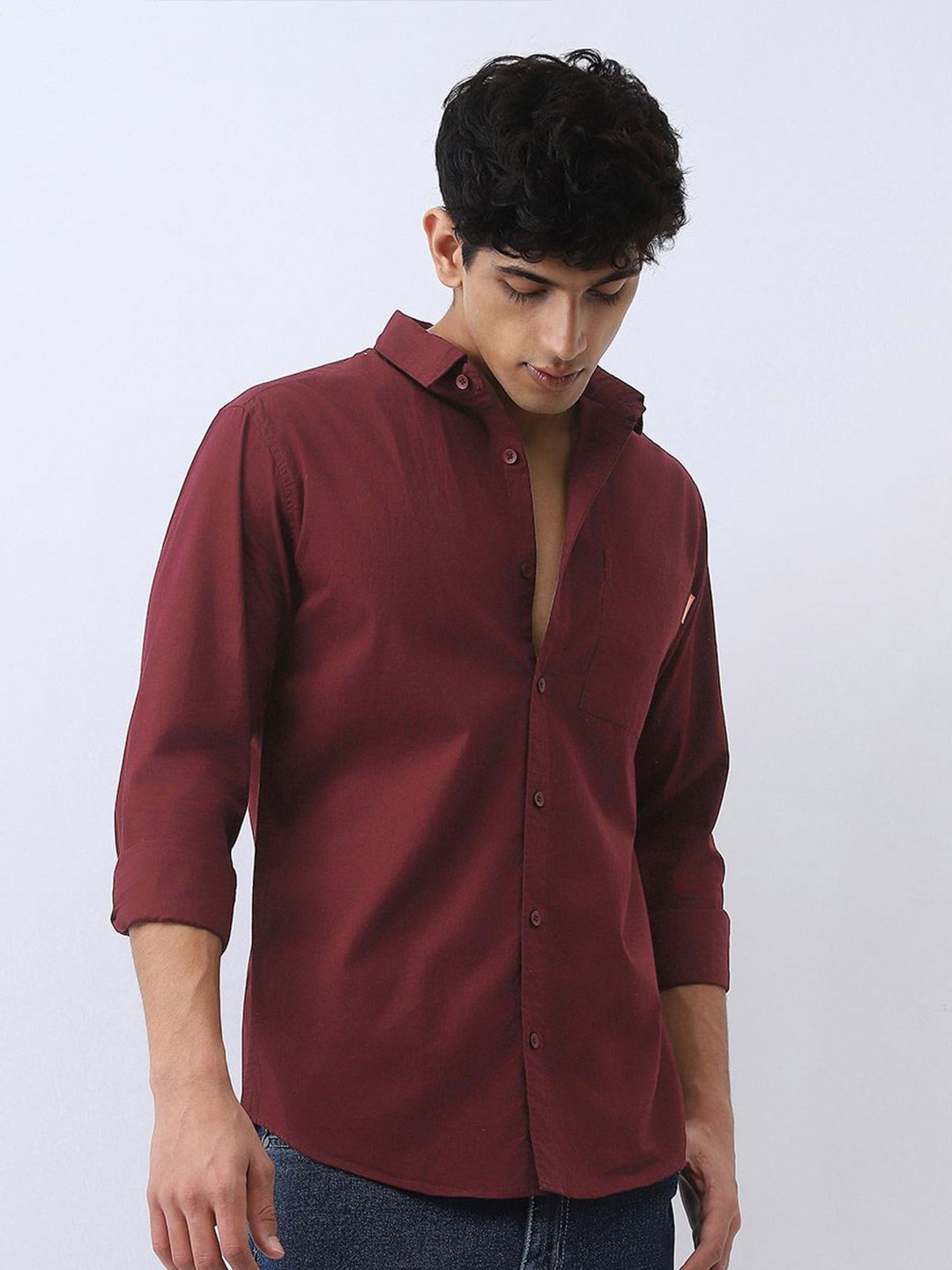Urbano Fashion Men Cotton Full Sleeve Regular Fit Casual Solid Shirt