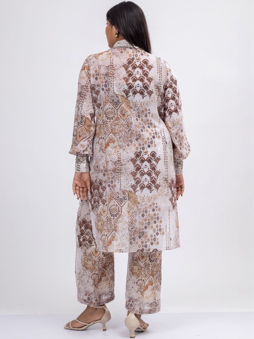 Mamicha Printed Shirt Collar Tunic & Trousers Co-Ords