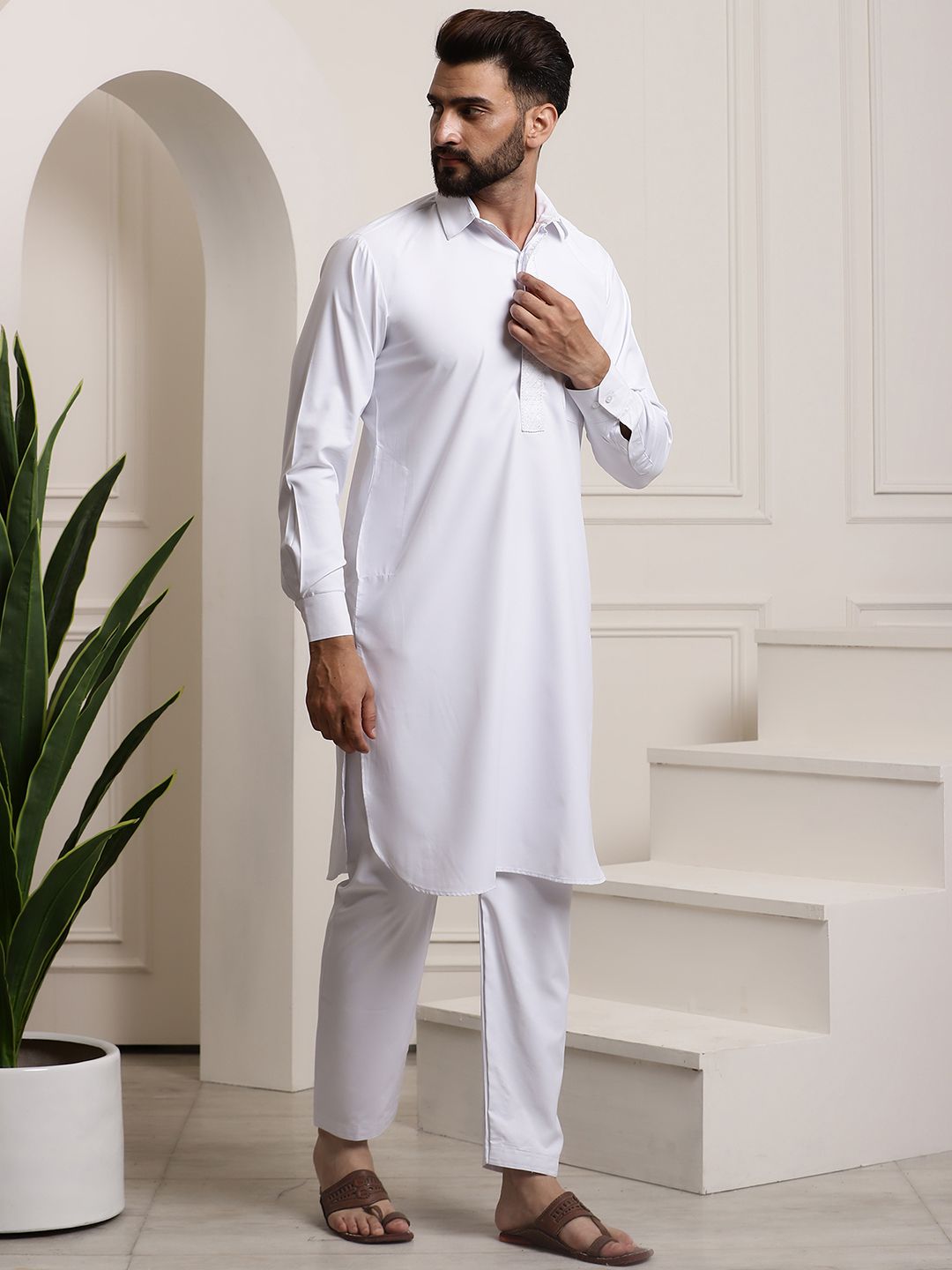 SOJANYA Kolar Baju Lengkung Labuh Pathani Kurta bersama Salwar