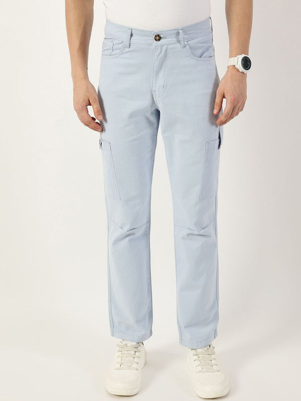 Thomas Scott Men Smart Slim Fit Easy Wash Cargos Trousers