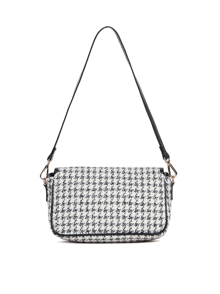 Berrylush White Textured Structured Shoulder Bag