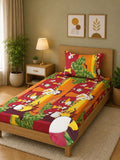 Moda Rapido X KLOTTHE Watak Kartun Hijau & Merah 400 TC Cadar Bujang dengan 1 Sarung Bantal