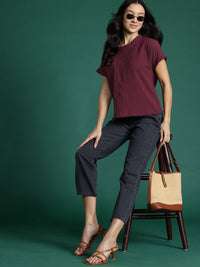 DressBerry Seersucker Extended Sleeves Regular Top