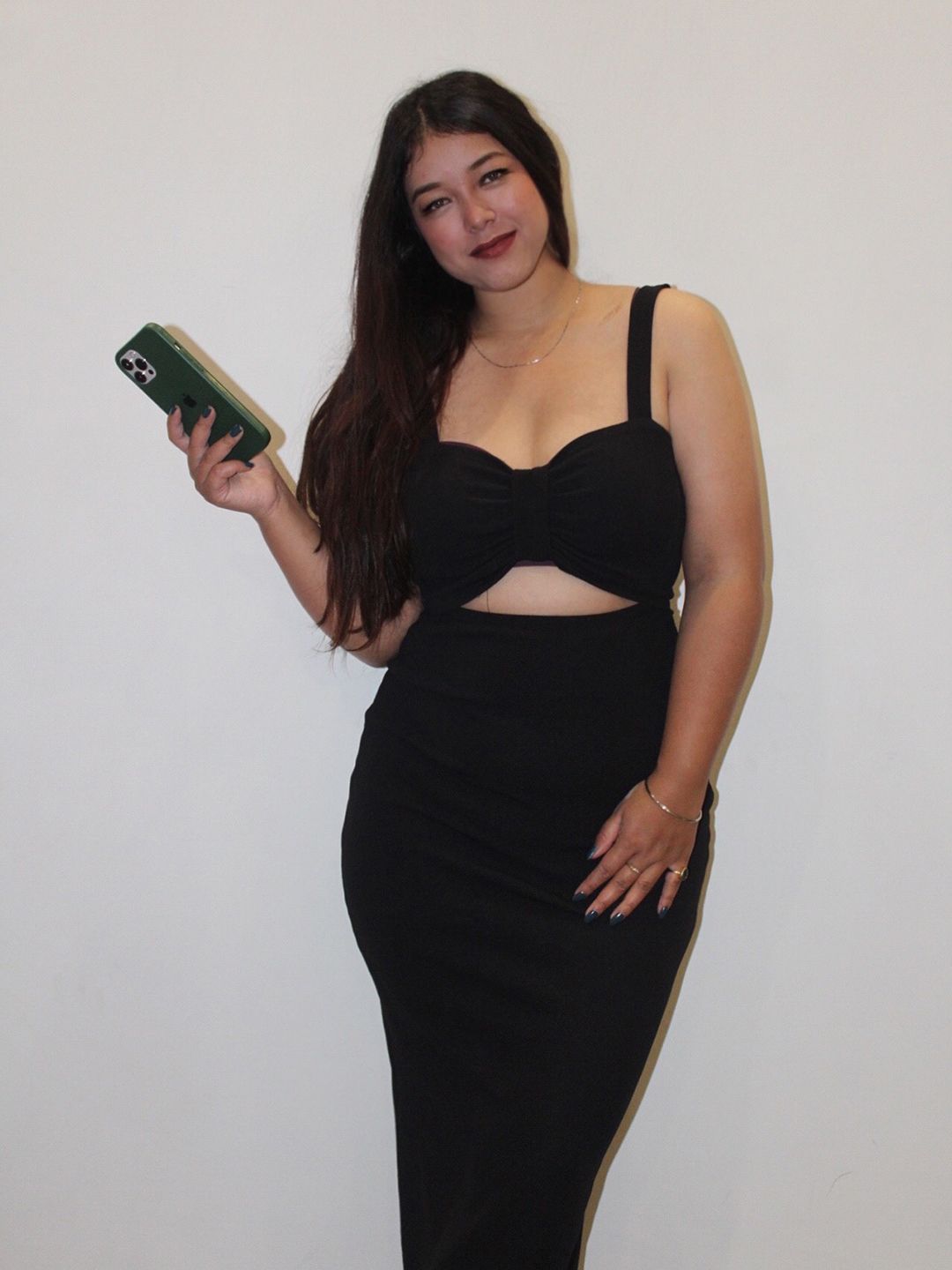 SASSAFRAS Women Black Textured Sheath Midi Dress
