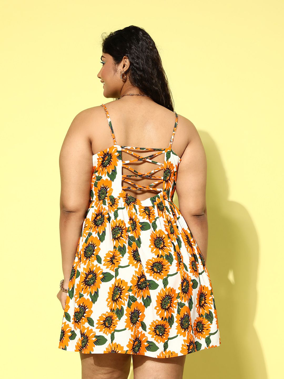 Berrylush Curve Plus Size Floral Print Fit & Flare Mini Dress