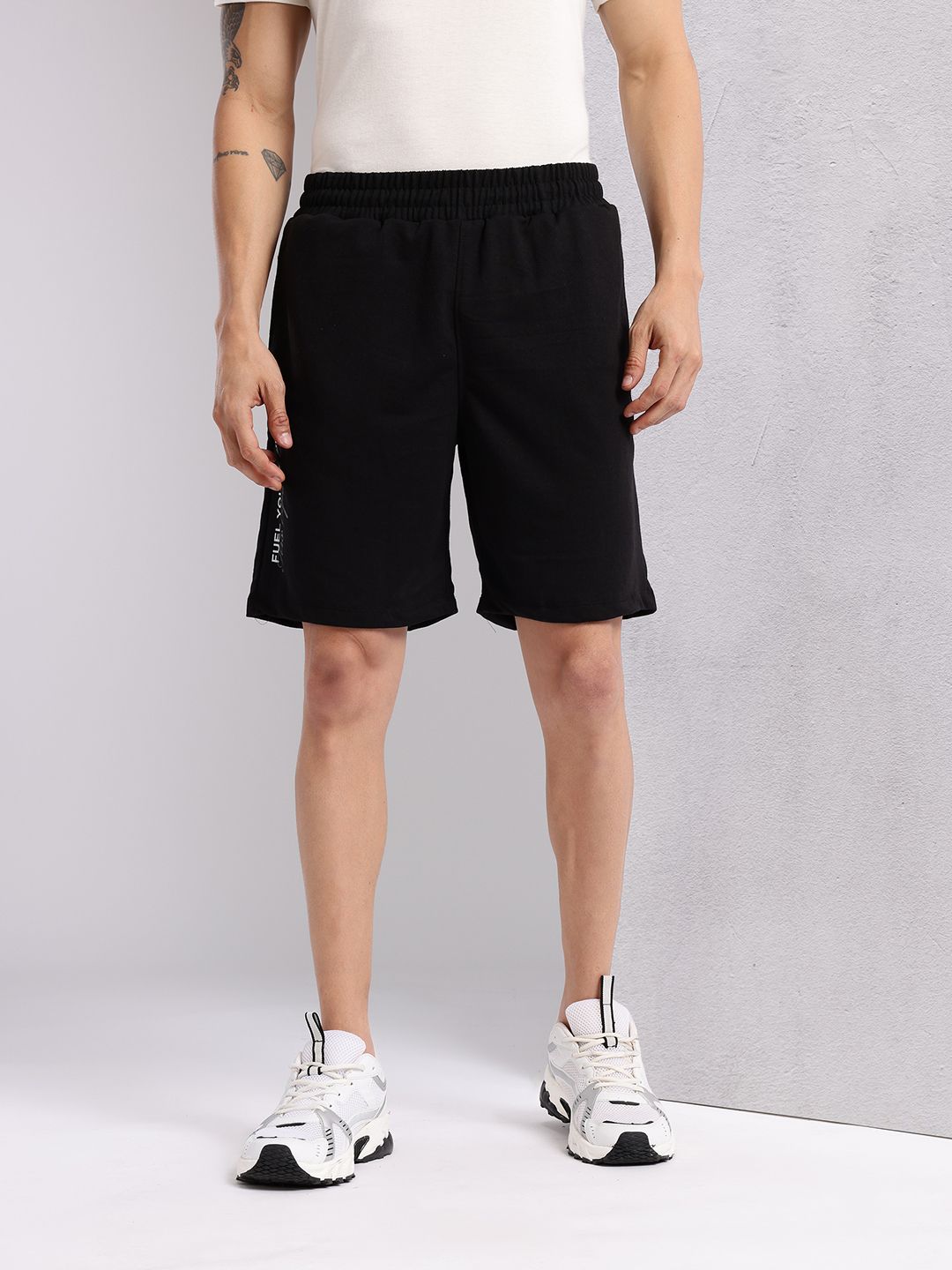 HRX by Hrithik Roshan Men Typography Printed Mid-Rise Regular Fit Shorts