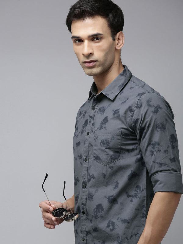 SPYKAR Men Slim Fit Printed Pure Cotton Casual Shirt