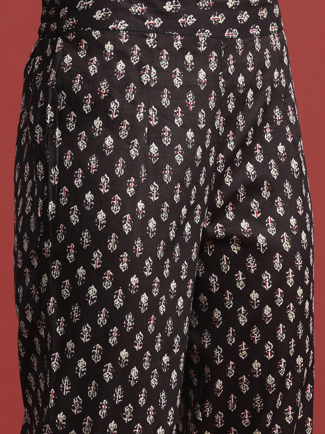 Anouk Paisley Print Pure Cotton Kurta With Trousers & Dupatta