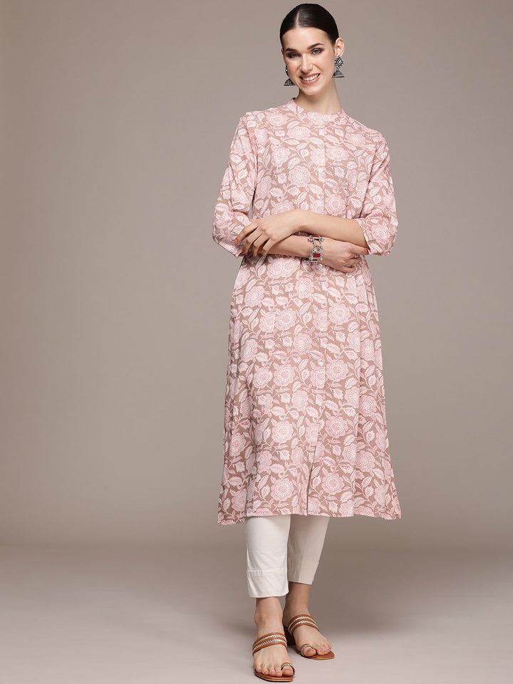 Anouk Women Floral Printed Mandarin Collar Kurta