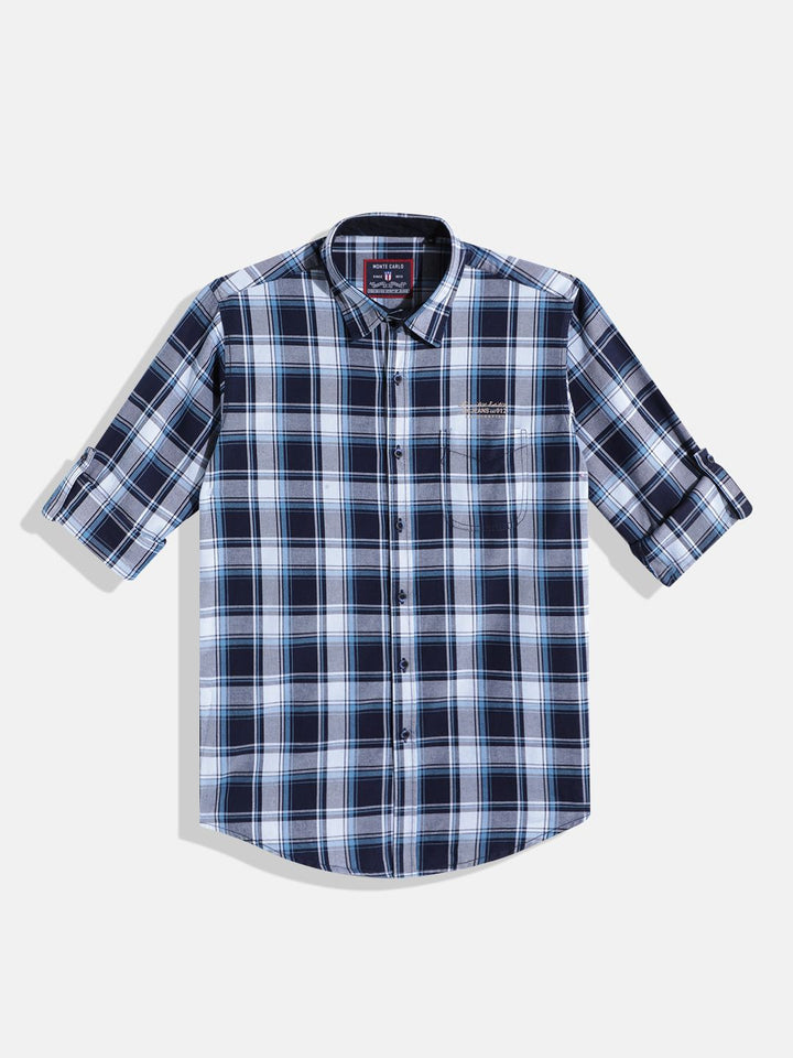 Monte Carlo Boys Tartan Checked Casual Smart Fit Shirt