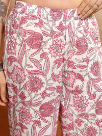 Vishudh Women Floral Printed Regular Pure Cotton Kurta with Palazzos & With Dupatta