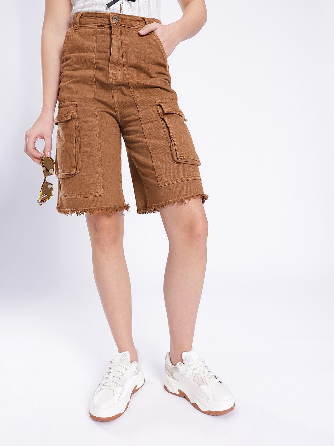 DressBerry Women Cool Edge Denim Cargo Shorts
